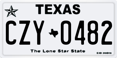 TX license plate CZY0482