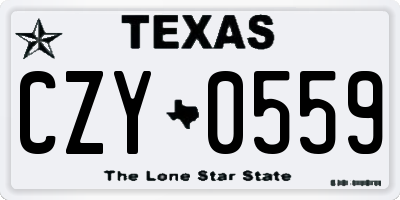 TX license plate CZY0559