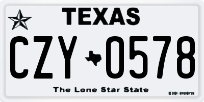 TX license plate CZY0578