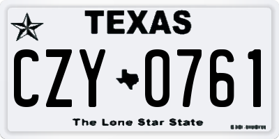 TX license plate CZY0761