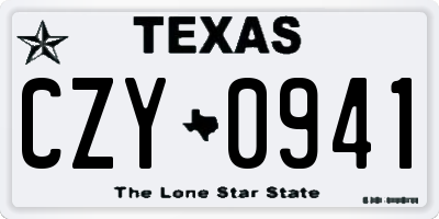 TX license plate CZY0941