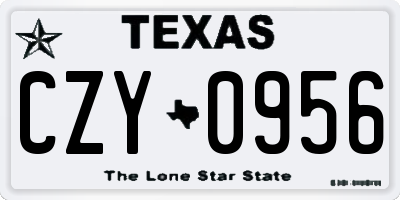 TX license plate CZY0956