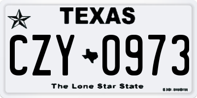 TX license plate CZY0973