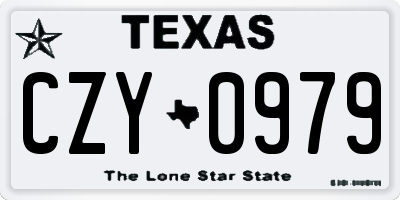 TX license plate CZY0979