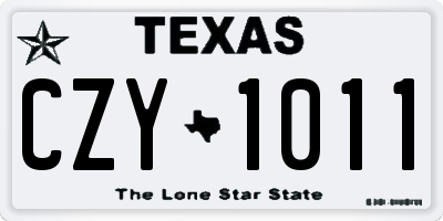 TX license plate CZY1011