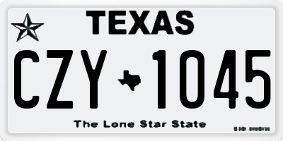 TX license plate CZY1045