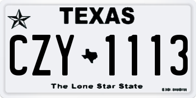 TX license plate CZY1113