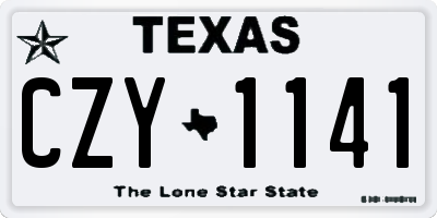 TX license plate CZY1141