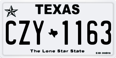 TX license plate CZY1163