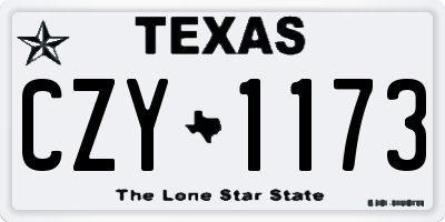 TX license plate CZY1173