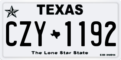 TX license plate CZY1192