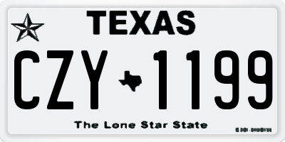 TX license plate CZY1199