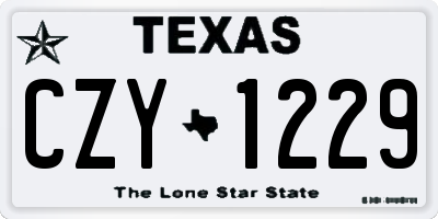 TX license plate CZY1229