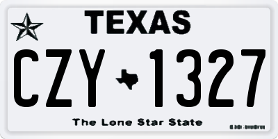 TX license plate CZY1327