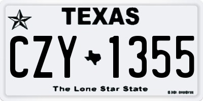 TX license plate CZY1355