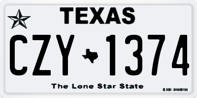 TX license plate CZY1374