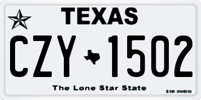 TX license plate CZY1502