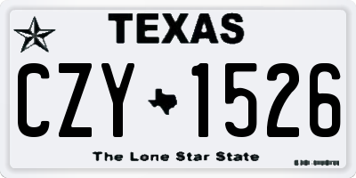 TX license plate CZY1526