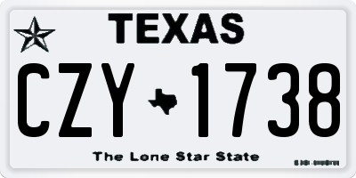 TX license plate CZY1738