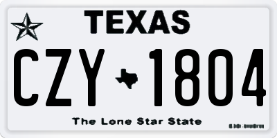 TX license plate CZY1804