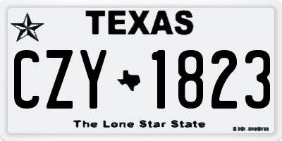 TX license plate CZY1823