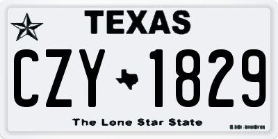 TX license plate CZY1829