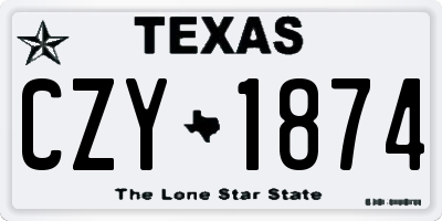 TX license plate CZY1874