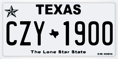TX license plate CZY1900