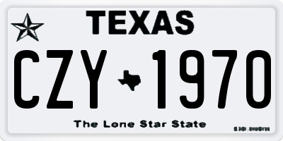 TX license plate CZY1970