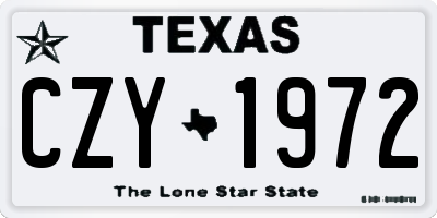 TX license plate CZY1972