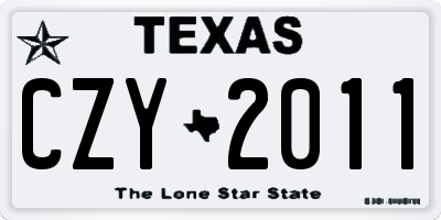 TX license plate CZY2011