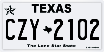 TX license plate CZY2102