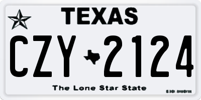 TX license plate CZY2124