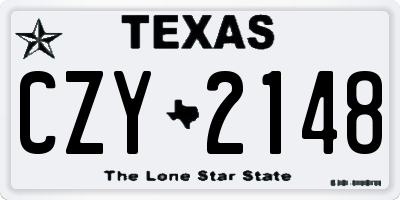TX license plate CZY2148