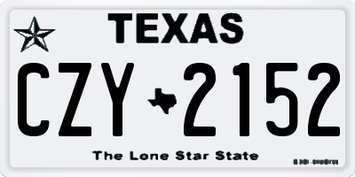 TX license plate CZY2152