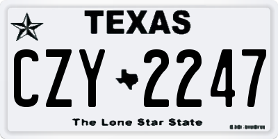 TX license plate CZY2247