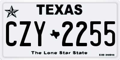 TX license plate CZY2255
