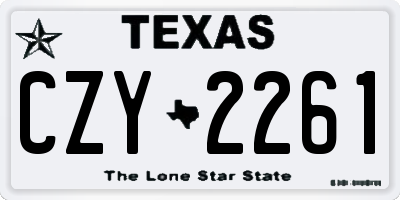 TX license plate CZY2261