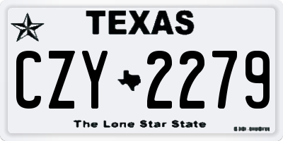 TX license plate CZY2279