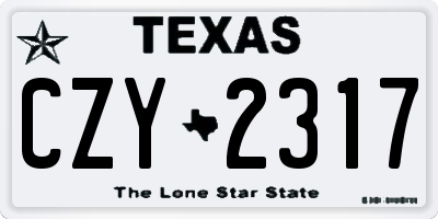 TX license plate CZY2317