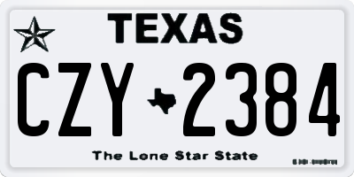 TX license plate CZY2384