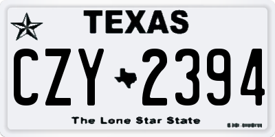TX license plate CZY2394
