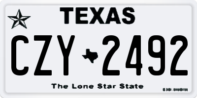 TX license plate CZY2492