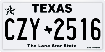 TX license plate CZY2516