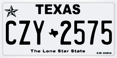 TX license plate CZY2575