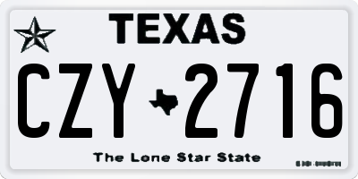 TX license plate CZY2716