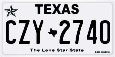 TX license plate CZY2740