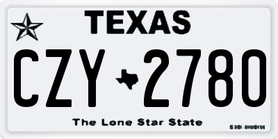 TX license plate CZY2780