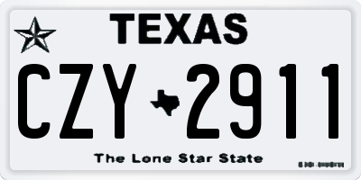 TX license plate CZY2911