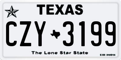 TX license plate CZY3199